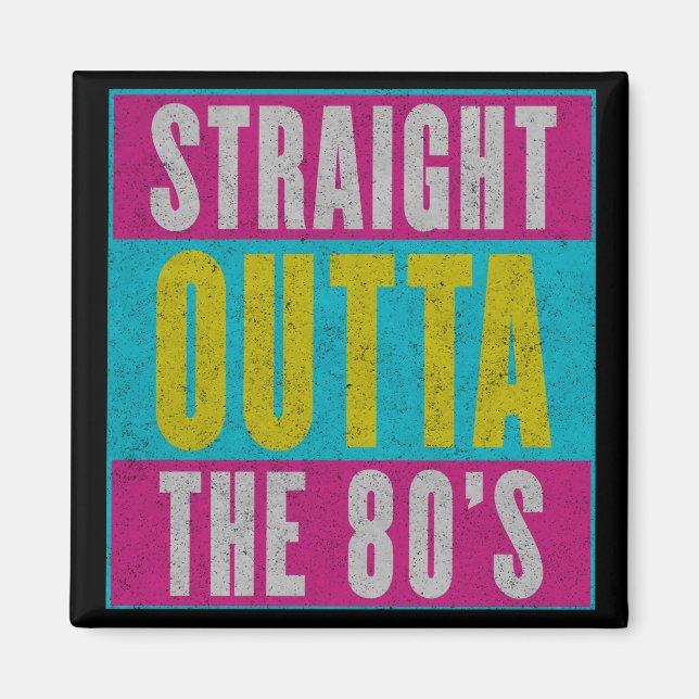 Rak utgång 80:s Vintage Retro Gen X Magnet (Framsidan)
