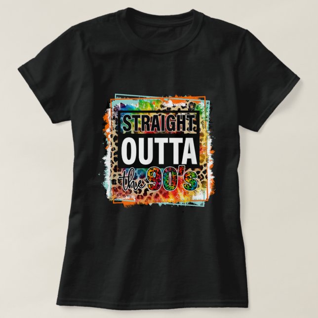 Rak utställning 1990-talet Tie-dye Leopard T Shirt (Design framsida)