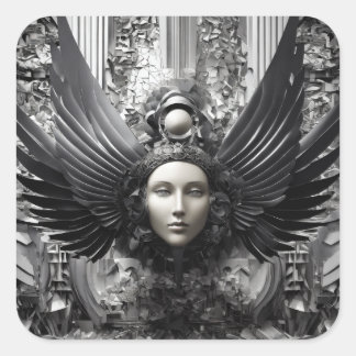 Raka Ansikte Fyrkantigt Klistermärke