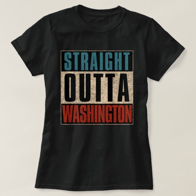 Raka distriktet Outta Washington i Colombia DC T Shirt (Design framsida)