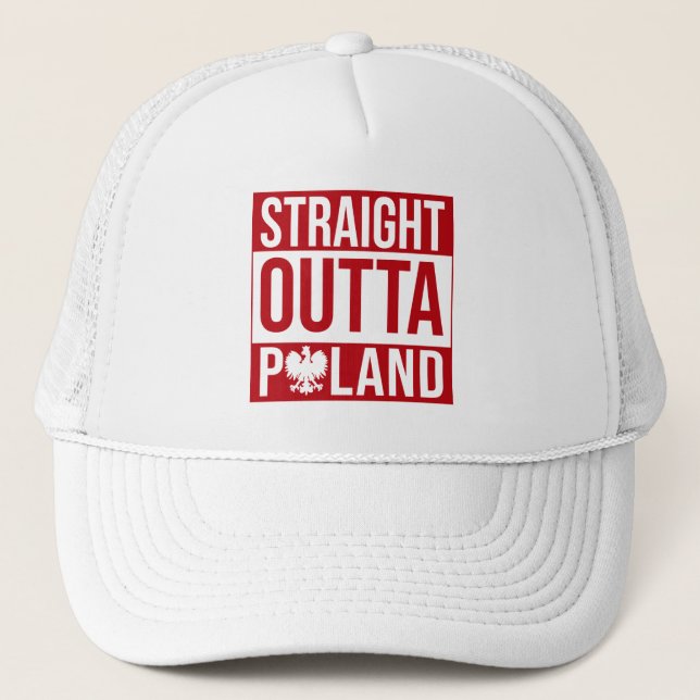 Raka Från Polen Flagg Trucker Keps (Framsida)