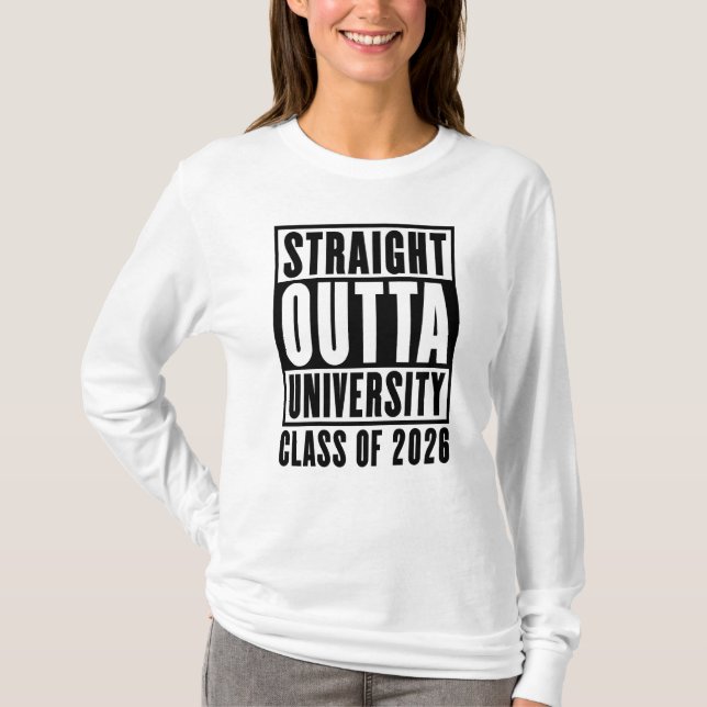 Raka Från Universitetet Klass 2026 T Shirt (Framsida)