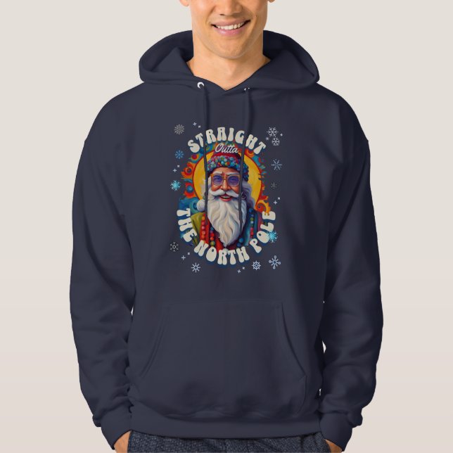 Raka havet utanför Nordpolen Jultomten Hoodie (Framsida)