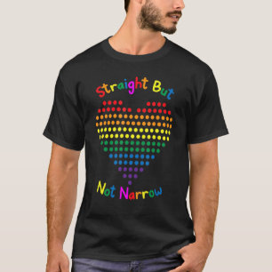 Raka men inte smal regnbåge Heart Lgbt Inclusi T Shirt