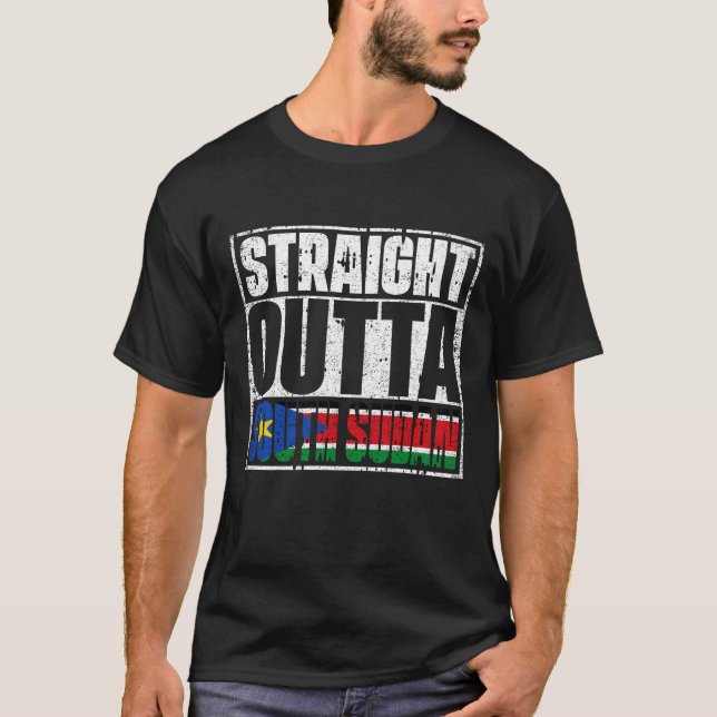 Raka Outat Sydsudan Flagga T Shirt (Framsida)