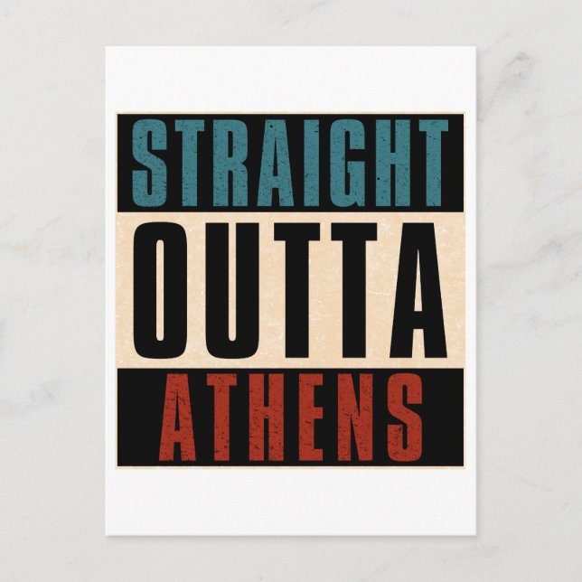 Raka Outta Aten Georgia GA Vykort (Framsida)