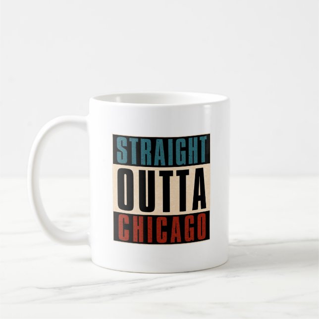 Raka Outta Chicago Illinois IL USA Kaffemugg (Vänster)