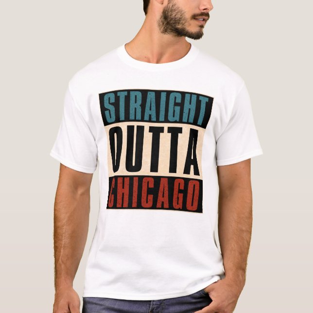 Raka Outta Chicago Illinois IL USA T Shirt (Framsida)