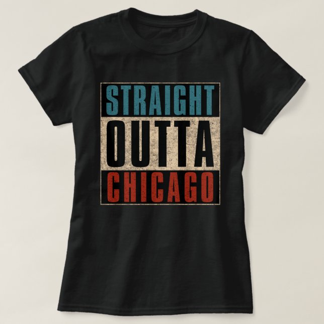 Raka Outta Chicago Illinois IL USA T Shirt (Design framsida)