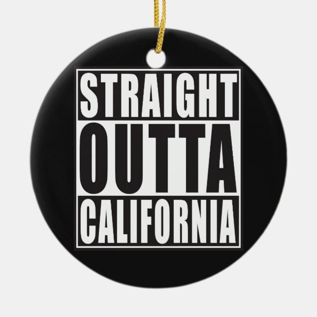 Raka Outta Kalifornien Julgransprydnad Keramik (Framsidan)