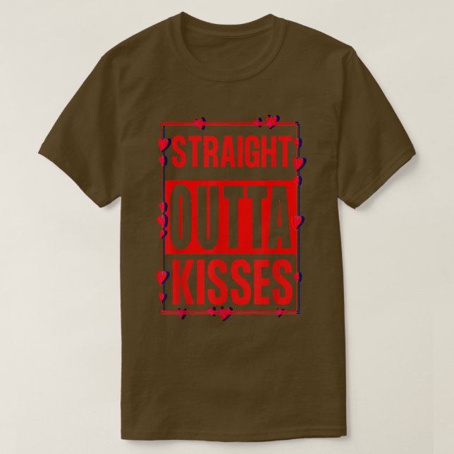 Raka Outta Kisses Valentine Roligt Mamma Pappa Kid T Shirt (Design framsida)