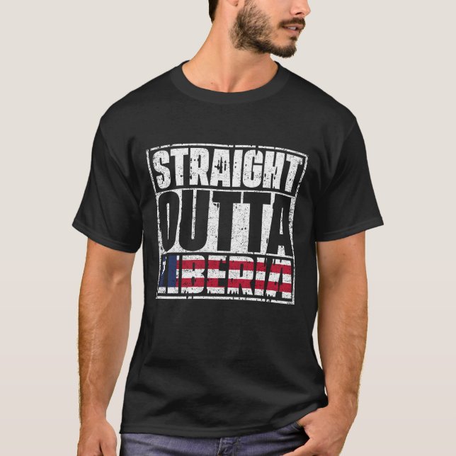 Raka Outta Liberia Flagga T Shirt (Framsida)