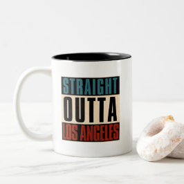 Raka Outta Los Angeles California CA USA Två-Tonad Mugg