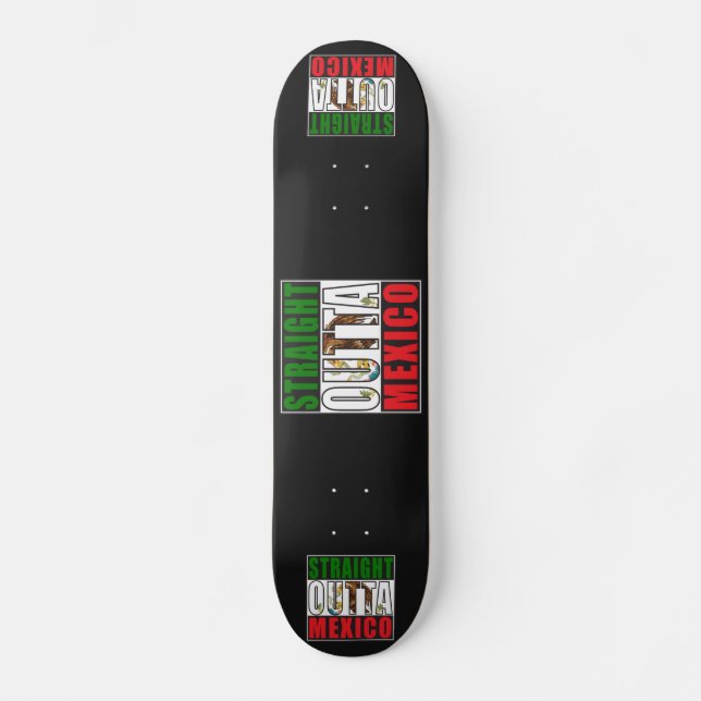 Raka Outta Mexico Flagga Mini Skateboard Bräda 18,5 Cm (Framsida)