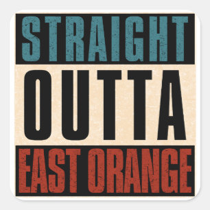 Raka Outta Öster Orange New jersey NJ Fyrkantigt Klistermärke