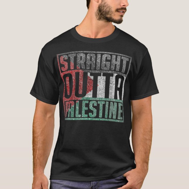 Raka Outta Palestine, fritt palestinier, Palestin T Shirt (Framsida)