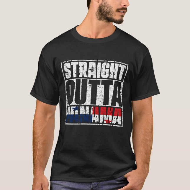 Raka Outta Panama Flagga T Shirt (Framsida)