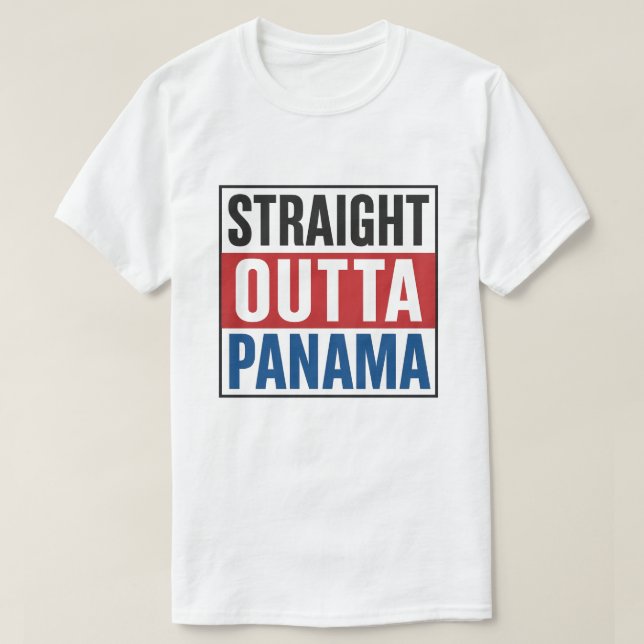 Raka Outta Panama - Pridet Flagga Stil T Shirt (Design framsida)