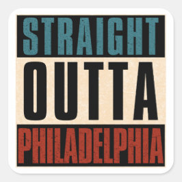 Raka Outta Philadelphia Pennsylvania PA USA Fyrkantigt Klistermärke