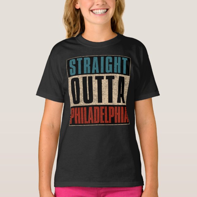 Raka Outta Philadelphia Pennsylvania PA USA T Shirt (Framsida)