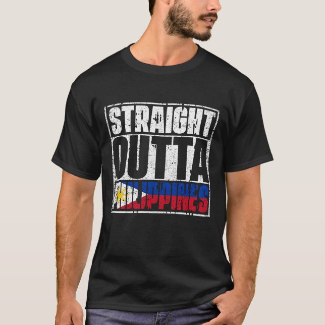 Raka Outta Philippines Flagga T Shirt (Framsida)