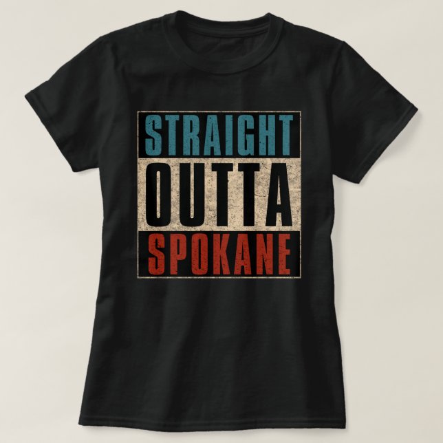 Raka Outta Spokane Washington WA T Shirt (Design framsida)