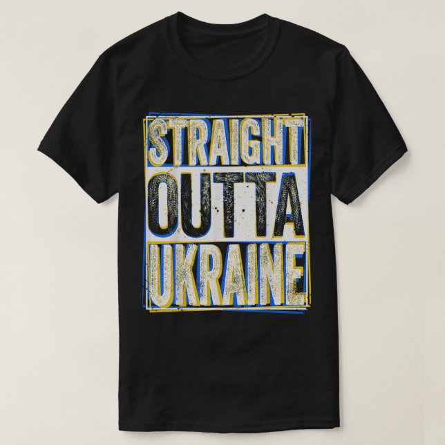 Raka Outta Ukraina I Ukraina och Ukraina T Shirt (Design framsida)