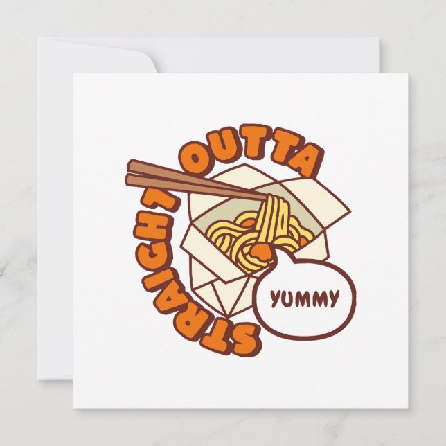 Raka Outta Yummy Ramen Noodles Inbjudningar (Baksida)