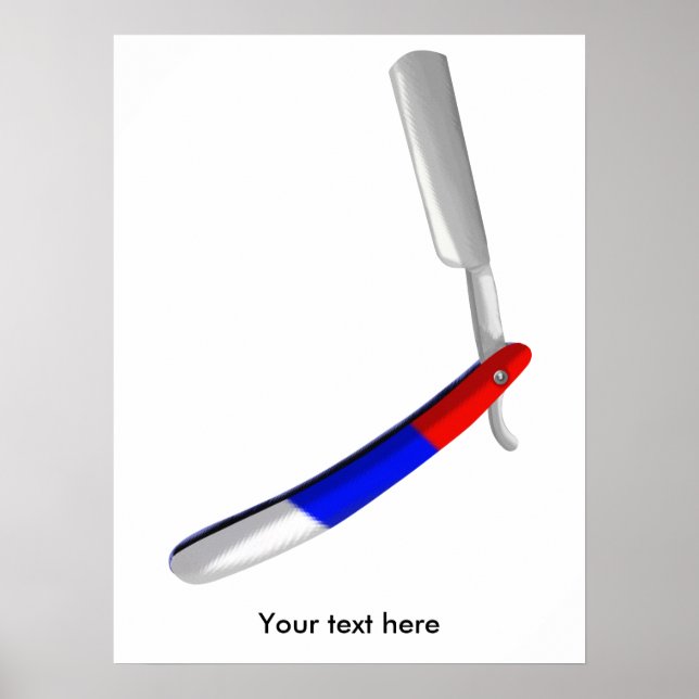 Raka Razor Barbers Shop Färg Poster (Framsidan)