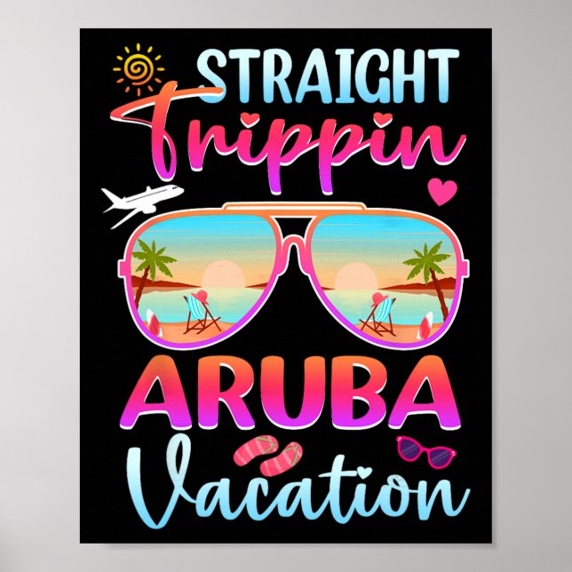 Raka resor Aruba 2025 Strand Semesteruppehåll  Poster (Framsidan)
