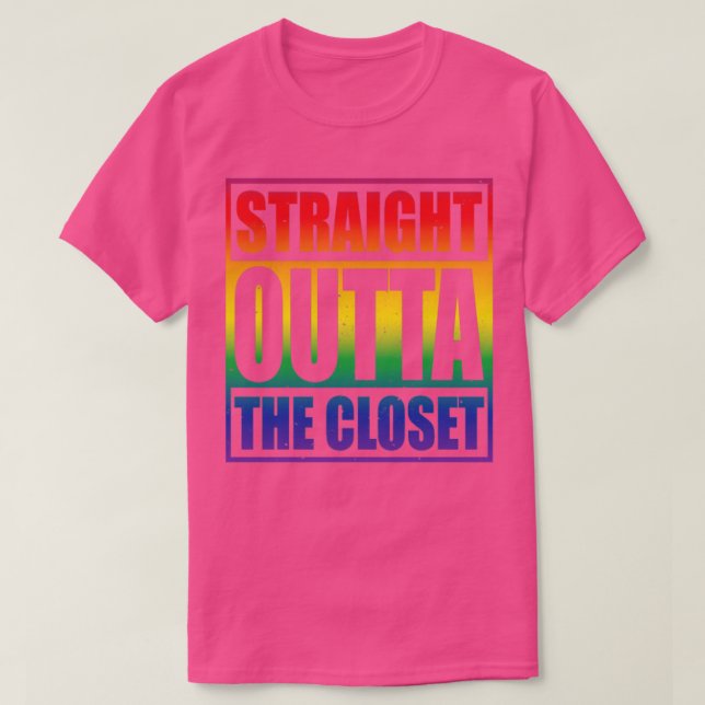 Raka stöd för closet lgbt t shirt (Design framsida)