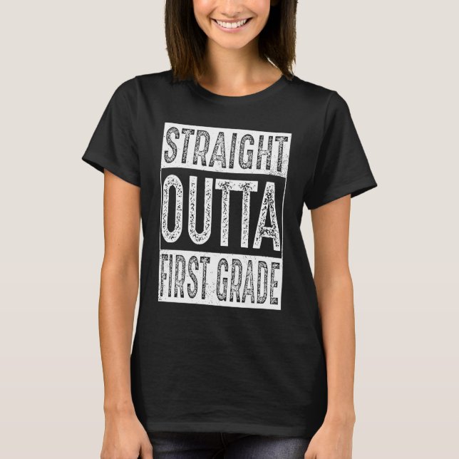 Raka ur första klass presenter 1:a klass examen t shirt (Framsida)