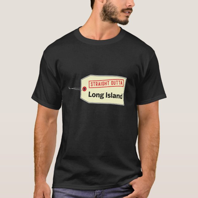 Raka ur Long Island NY New Yorks grannskap T Shirt (Framsida)
