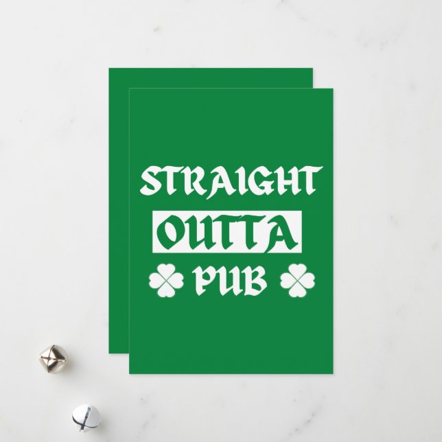 Raka ur puben St Patricks Day Julkort (Fram/Back In Situ)