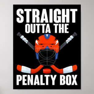 Raka ur Straffboxen Hockeyspelare Hocke Poster