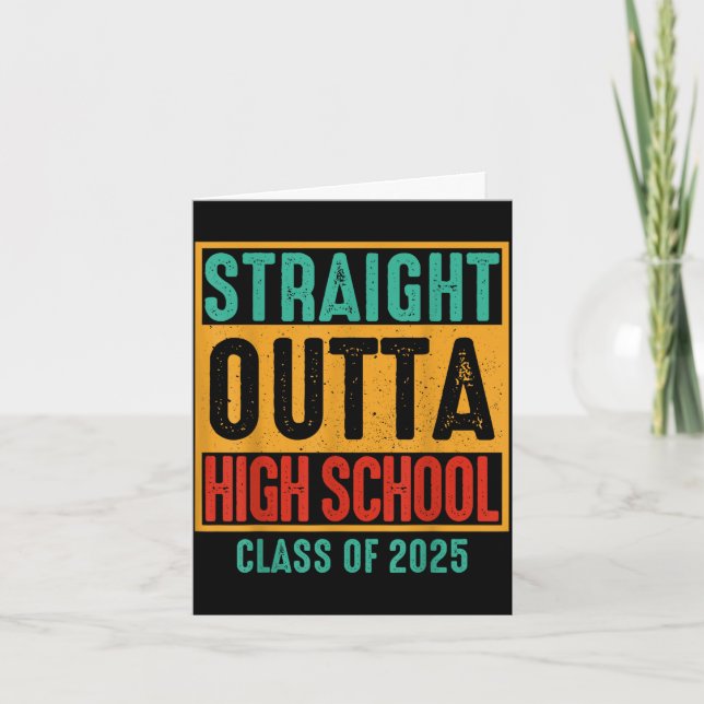 Raka ut ur gymnasiet klass 2025 hög kort (Framsida)