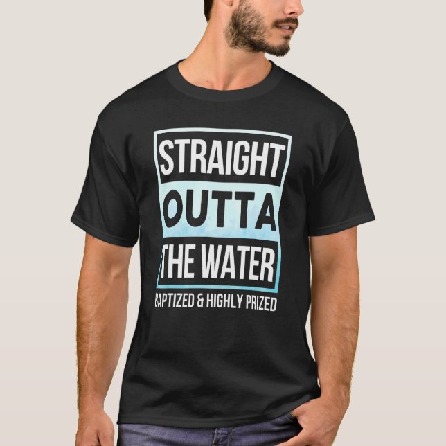 Raka utanför Vatten-Vuxnan Baptism T Shirt (Framsida)
