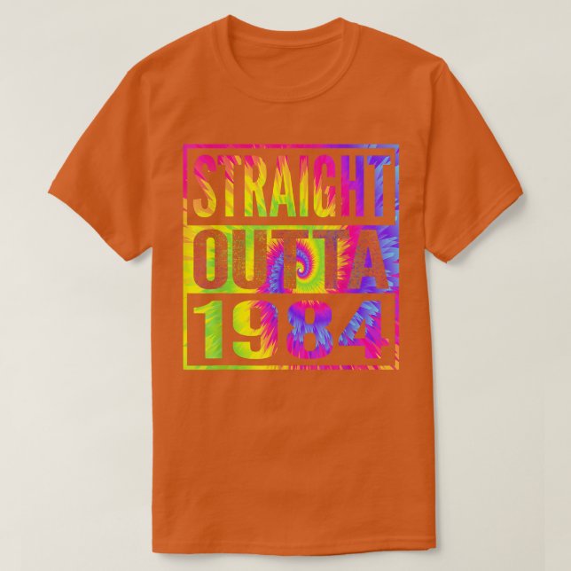 Raka utfall 1984, 38:e födelsedagsgåvor för hennes t shirt (Design framsida)