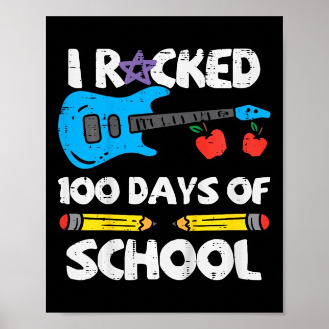 Rakad 100 dagar skolgitarr 100 dagar smartare poster (Framsidan)