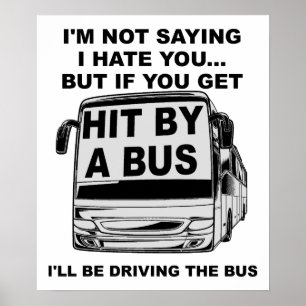 Rakad av buss Rolig affisch