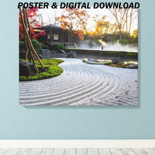 Rakad Sand Garden med japanska aples Poster