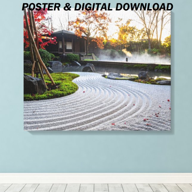 Rakad Sand Garden med japanska aples Poster (Skapare uppladdad)