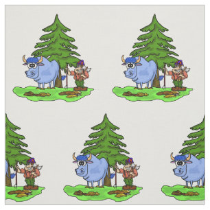 (Rakade) Paul Bunyan och blåttoxeBabetyg Tyg