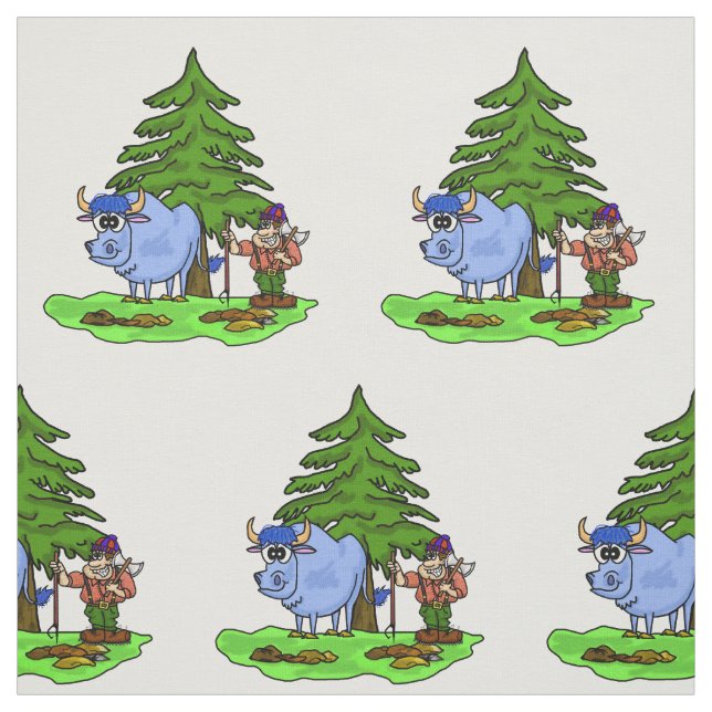(Rakade) Paul Bunyan och blåttoxeBabetyg Tyg (Provkarta)