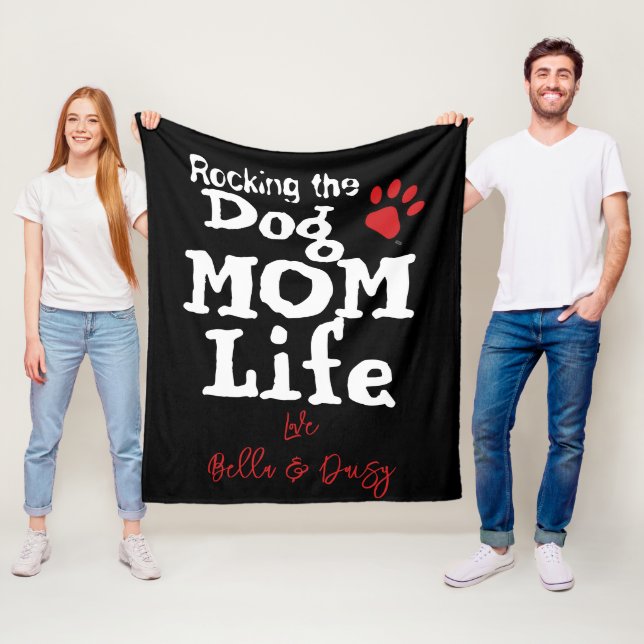 Rakar utskriften av Hund Life HUND Paw i Mamma Fleecefilt (På plats)
