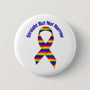 Rakare men inte smalare Gay pride Tees, gåvor Knapp