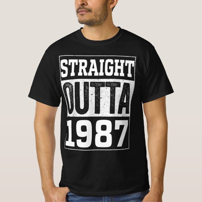 Rakare Outta 1987 , 1987 Grattis på födelsedagen G T Shirt (Framsida)