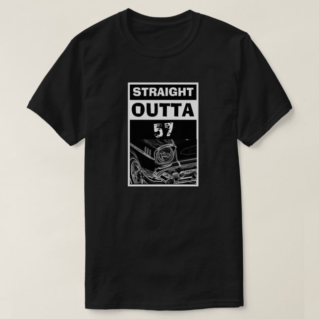 Rakare Outta 57 Classic Chevy Car Retro Classic T Shirt (Design framsida)