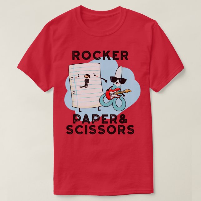 Rakare Papper och saxar Ljuny Game Pun 1 T Shirt (Design framsida)