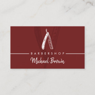 Rakbarber Burgundy Visitkort